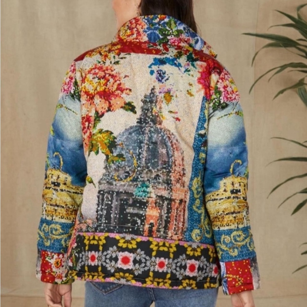 Johnny Was Multicolor Patchwork Puffer Jacket - image 4